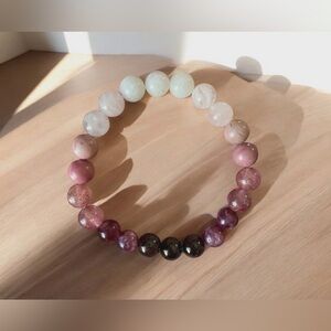 Brand new Love Spells Bracelet made with rose quartz, rhodonite and moonstone
